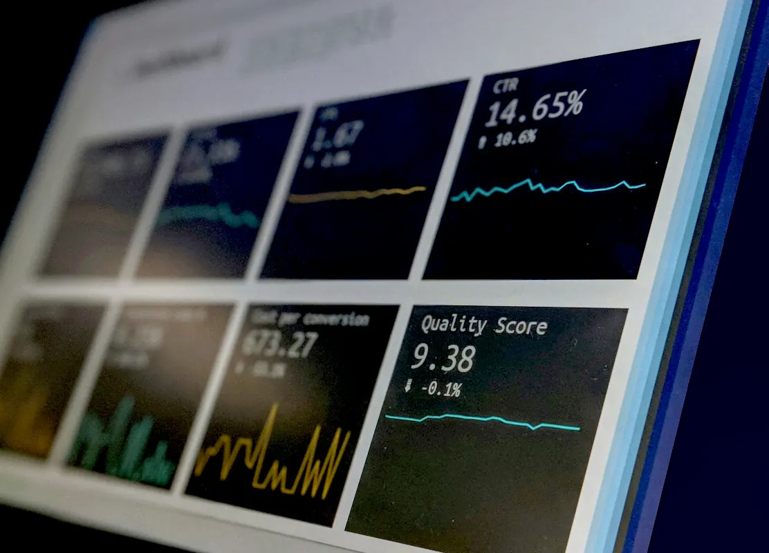 Data analytics dashboard on mobile device