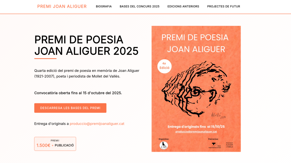 Screenshot of premijoanaliguer.cat website