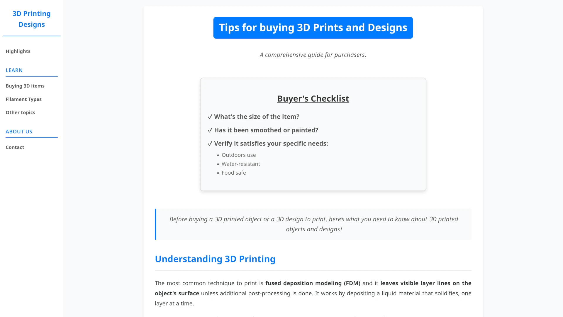 Screenshot of printing-designs.com website